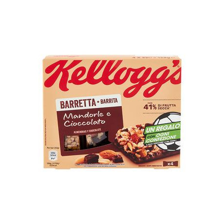 Barretta KELLOGG'S mandorle e cioccolato 128gr conf. da 4 pezzi