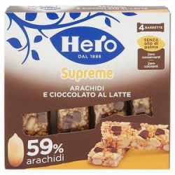 Barretta Supreme HERO arachidi e cioccolato al latte 96gr conf. da 4 barrette