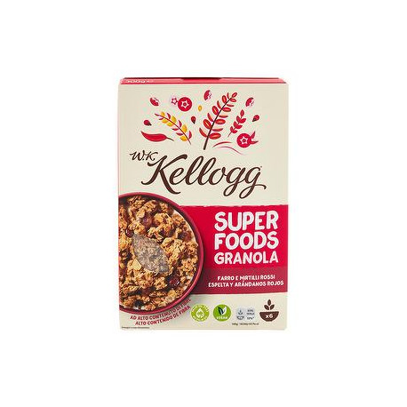 Cereali granola Super Foods W.K. KELLOGG'S farro e mirtilli rossi 300gr
