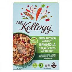 Cereali granola senza zuccheri aggiunti W.K. KELLOGG'S mela carota lamponi 300gr
