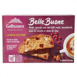 Fette spesse BelleBuone GALBUSERA mirtilli rossi mandorle semi di zucca e semi di lino 200gr conf. da 5 monoporzioni